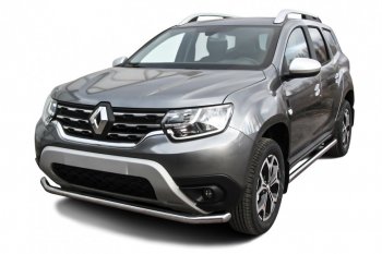 Защита переднего бампера Slitkoff (Ø57 мм). Renault (Рено) Duster (Дастер)  HM (2021-2024) HM рестайлинг