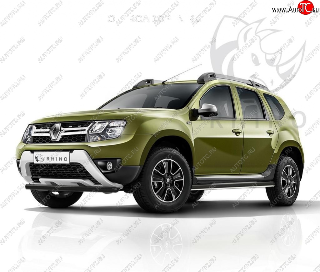 20 849 р. Пороги труба d63 ч. сталь SLITKOFF (v2) Renault Duster HS рестайлинг (2015-2021)  с доставкой в г. Королёв