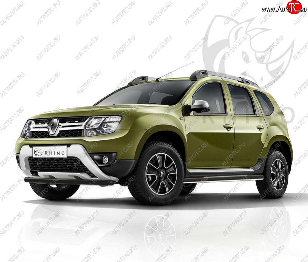 21 999 р. Пороги труба d63 ч. сталь SLITKOFF (v3)  Renault Duster  HS (2015-2021) рестайлинг  с доставкой в г. Королёв