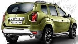 Защита порогов из круглой трубы диаметром 63 мм SLITKOFF Renault (Рено) Duster (Дастер)  HS (2015-2021) HS рестайлинг  (Сталь с полимерным покрытием. Цвет: чёрный )