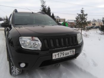 3 699 р. Решётка радиатора Sport Renault Duster HS дорестайлинг (2010-2015) (Неокрашенная)  с доставкой в г. Королёв. Увеличить фотографию 7