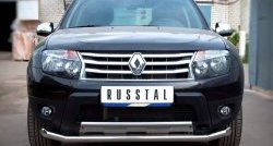 Одинарная защита переднего бампера диаметром 63 мм (4x4) SLITKOFF Renault (Рено) Duster (Дастер)  HS (2010-2015) HS дорестайлинг