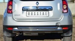 Защита заднего бампера (2 трубы Ø42 мм, нержавейка) SLITKOFF Renault Duster HS дорестайлинг (2010-2015)