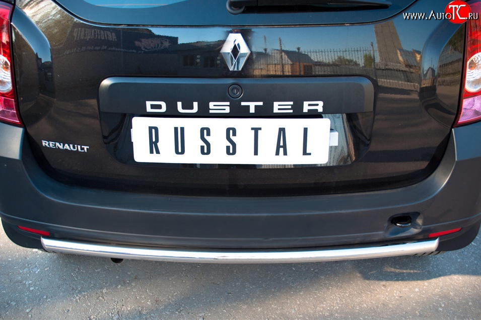 14 249 р. Защита заднего бампера (Ø42 мм, нержавейка, 4х2) SLITKOFF Renault Duster HS дорестайлинг (2010-2015)  с доставкой в г. Королёв