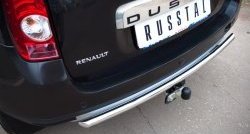 6 999 р. Одинарная защита заднего бампера из трубы диаметром 42 мм (4x4) SLITKOFF Renault Duster HS дорестайлинг (2010-2015)  с доставкой в г. Королёв. Увеличить фотографию 2