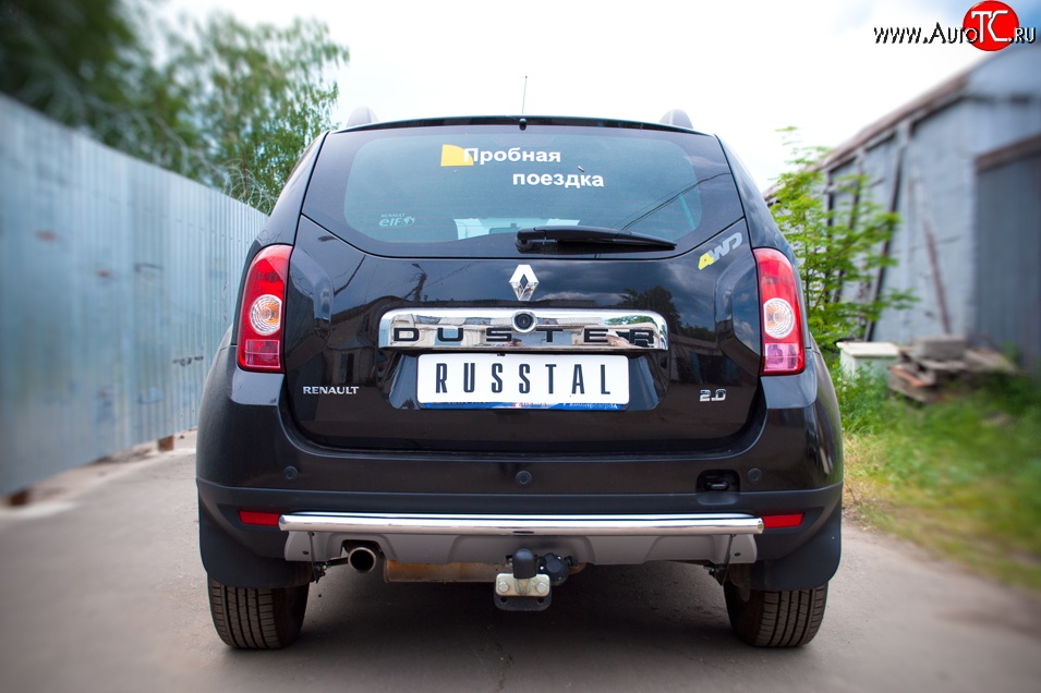 6 999 р. Одинарная защита заднего бампера из трубы диаметром 42 мм (4x4) SLITKOFF Renault Duster HS дорестайлинг (2010-2015)  с доставкой в г. Королёв