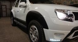 3 299 р. Накладки на боковые части переднего бампера с LED ДХО Drive Renault Duster HS дорестайлинг (2010-2015) (Неокрашенная)  с доставкой в г. Королёв. Увеличить фотографию 2