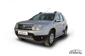 Защита штатных порогов Arbori (нержавейка, d57 mm). Renault Duster HS дорестайлинг (2010-2015)