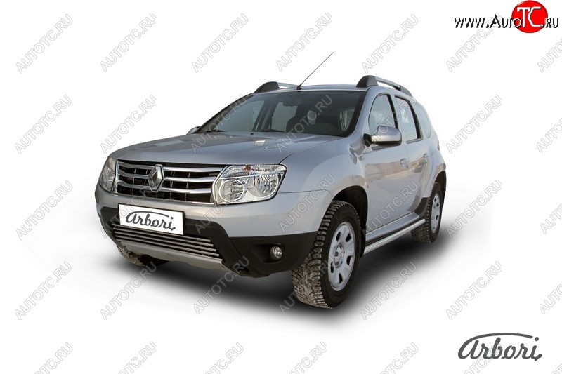 14 759 р. Защита штатных порогов Arbori (нержавейка, d57 mm). Renault Duster HS дорестайлинг (2010-2015)  с доставкой в г. Королёв