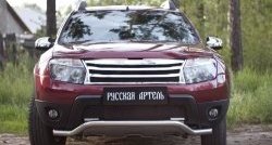 2 179 р. Защитная сетка решетки переднего бампера (c дхо и обвесом) РА Renault Duster HS дорестайлинг (2010-2015)  с доставкой в г. Королёв. Увеличить фотографию 2