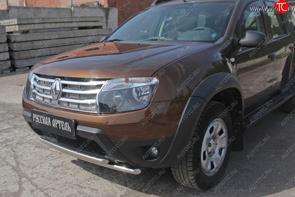 689 р. Защитная сетка решетки радиатора РА (металлик) Renault Duster HS дорестайлинг (2010-2015)  с доставкой в г. Королёв