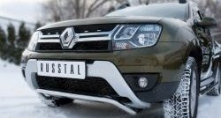 12 599 р. Защита переднего бампера (Ø42 мм волна, нержавейка) SLITKOFF  Renault Duster  HS (2015-2021) рестайлинг  с доставкой в г. Королёв. Увеличить фотографию 2