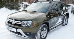 12 599 р. Защита переднего бампера (Ø42 мм волна, нержавейка) SLITKOFF  Renault Duster  HS (2015-2021) рестайлинг  с доставкой в г. Королёв. Увеличить фотографию 4