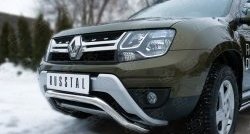 13 349 р. Защита переднего бампера (Ø63 мм волна, нержавейка) SLITKOFF Renault Duster HS рестайлинг (2015-2021)  с доставкой в г. Королёв. Увеличить фотографию 2