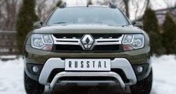 Защита переднего бампера (Ø63 мм волна, нержавейка) SLITKOFF Renault Duster HS рестайлинг (2015-2021)