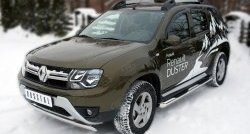 15 299 р. Защита переднего бампера (Ø75х42 мм, нержавейка) SLITKOFF Renault Duster HS рестайлинг (2015-2021)  с доставкой в г. Королёв. Увеличить фотографию 4