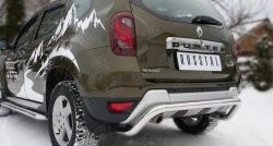 12 799 р. Защита заднего бампера (Ø63 мм волна, нержавейка) SLITKOFF Renault Duster HS рестайлинг (2015-2021)  с доставкой в г. Королёв. Увеличить фотографию 2