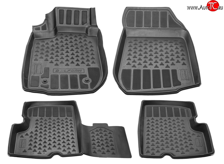 1 299 р. Комплект ковриков в салон Delform 4 шт. (полиуретан) Renault Duster HS дорестайлинг (2010-2015)  с доставкой в г. Королёв