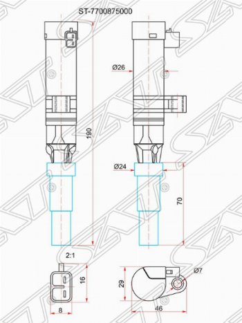 Катушка зажигания SAT (K7M / K4M / F4R) Renault Laguna 2 X74 лифтбэк дорестайлинг (2000-2005)