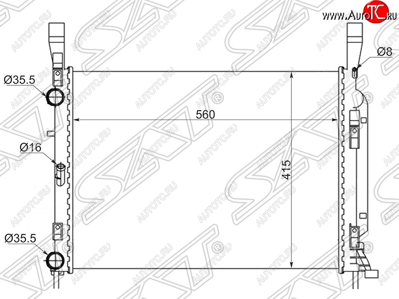 8 099 р. Радиатор двигателя SAT  Renault Kangoo  KW0 (2008-2013) дорестайлинг  с доставкой в г. Королёв