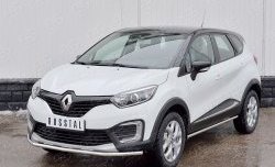 14 649 р. Защита переднего бампера (Ø42 мм, нержавейка) SLITKOFF  Renault Kaptur (2016-2020) дорестайлинг  с доставкой в г. Королёв. Увеличить фотографию 2