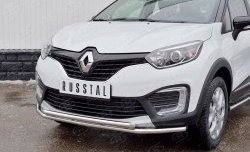 18 699 р. Защита переднего бампера (2 трубыØ42 мм, нержавейка) SLITKOFF  Renault Kaptur (2016-2020) дорестайлинг  с доставкой в г. Королёв. Увеличить фотографию 2