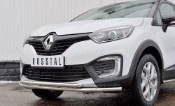 18 699 р. Защита переднего бампера (2 трубыØ42 мм, нержавейка) SLITKOFF  Renault Kaptur (2016-2020) дорестайлинг  с доставкой в г. Королёв. Увеличить фотографию 4