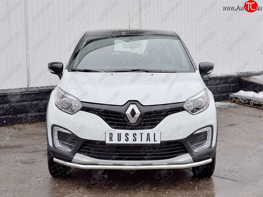 14 649 р. Защита переднего бампера (Ø42 мм, нержавейка) SLITKOFF  Renault Kaptur (2016-2020) дорестайлинг  с доставкой в г. Королёв