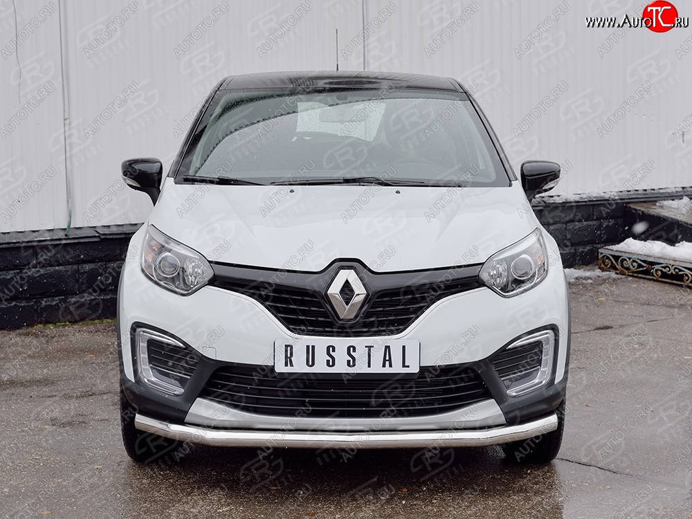 16 999 р. Защита переднего бампера (Ø63 мм, нержавейка) SLITKOFF  Renault Kaptur (2016-2020) дорестайлинг  с доставкой в г. Королёв