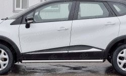 21 699 р. Защита порогов из круглой трубы диаметром 63 мм SLITKOFF  Renault Kaptur (2016-2024) дорестайлинг, рестайлинг  с доставкой в г. Королёв. Увеличить фотографию 4