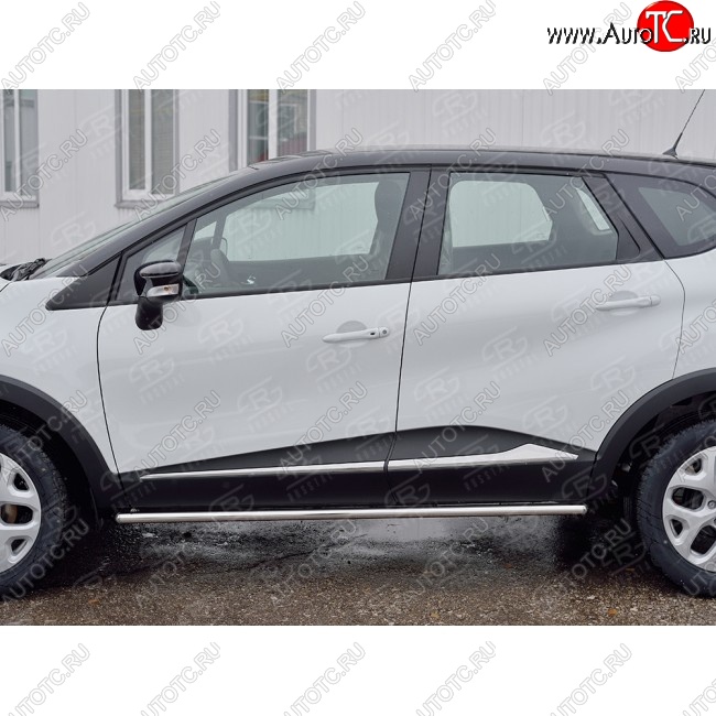 17 499 р. Защита порогов из круглой трубы диаметром 42 мм SLITKOFF v3  Renault Kaptur (2016-2024) дорестайлинг, рестайлинг  с доставкой в г. Королёв