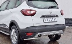 12 699 р. Защита заднего бампера (Ø42 мм уголки, нержавейка) SLITKOFF Renault Kaptur дорестайлинг (2016-2020)  с доставкой в г. Королёв. Увеличить фотографию 3