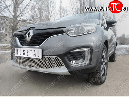 4 299 р. Сетка нижнего воздухозаборника (нержавеющая сталь) Russtal Renault Kaptur дорестайлинг (2016-2020)  с доставкой в г. Королёв