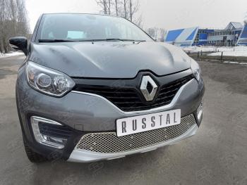 4 299 р. Сетка нижнего воздухозаборника (нержавеющая сталь) Russtal Renault Kaptur дорестайлинг (2016-2020)  с доставкой в г. Королёв. Увеличить фотографию 2