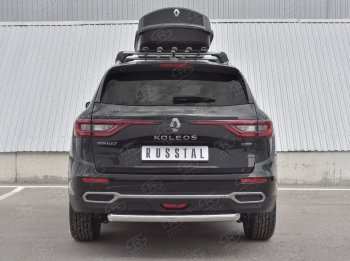 Защита заднего бампера (Ø63 мм, нержавейка) SLITKOFF Renault Koleos 2 (2016-2025)