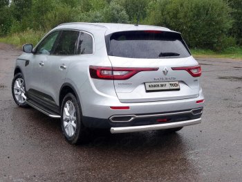 Защита заднего бампера (овальная) ТСС (нержавейка d 72х42 мм) Renault Koleos 2 (2016-2025)