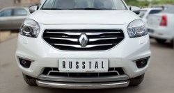 13 349 р. Одинарная защита переднего бампера диаметром 76 мм SLITKOFF Renault Koleos 1 Phase 2 (2011-2013)  с доставкой в г. Королёв. Увеличить фотографию 3