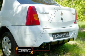 2 499 р. Диффузор на задний бампер RA (под окраску) Renault Logan 1 дорестайлинг (2004-2010) (Неокрашенный)  с доставкой в г. Королёв. Увеличить фотографию 2