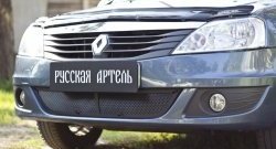 Защитная сетка решетки переднего бампера РА Renault Logan 1 рестайлинг (2010-2016)