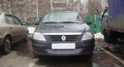 1 899 р. Сетка на бампер Russtal (хром) Renault Logan 1 рестайлинг (2010-2016)  с доставкой в г. Королёв. Увеличить фотографию 4