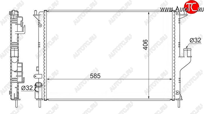 3 899 р. Радиатор SAT (1.4/1.6 с кондиционером, 2.0 без АС) Renault Duster HS дорестайлинг (2010-2015)  с доставкой в г. Королёв