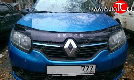 999 р. Дефлектор капота Russtal Renault Logan 2 дорестайлинг (2014-2018)  с доставкой в г. Королёв