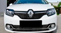 699 р. Реснички на фары RA Renault Logan 2 дорестайлинг (2014-2018) (Неокрашенные)  с доставкой в г. Королёв. Увеличить фотографию 3