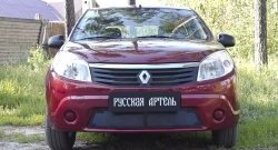 2 089 р. Защитная сетка решетки переднего бампера РА Renault Sandero (BS) (2009-2014)  с доставкой в г. Королёв. Увеличить фотографию 2