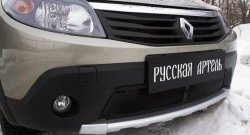 Защитная сетка решетки переднего бампера РА Renault (Рено) Sandero Stepway (Сандеро-Степвэй)  (BS) (2010-2014) (BS)