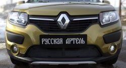 2 079 р. Защитная сетка решетки переднего бампера РА Renault Sandero Stepway (B8) дорестайлинг (2014-2018)  с доставкой в г. Королёв. Увеличить фотографию 3