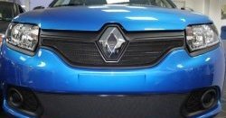 1 469 р. Нижняя сетка на бампер Russtal (черная)  Renault Sandero  (B8) (2014-2018) дорестайлинг  с доставкой в г. Королёв. Увеличить фотографию 2