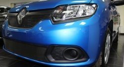 1 469 р. Нижняя сетка на бампер Russtal (черная)  Renault Sandero  (B8) (2014-2018) дорестайлинг  с доставкой в г. Королёв. Увеличить фотографию 3