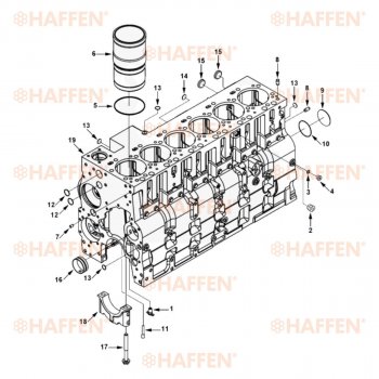 134 999 р. Блок цилиндров 6CT HAFFEN Dressta TD-15M Extra бульдозер (1995-2025)  с доставкой в г. Королёв. Увеличить фотографию 7