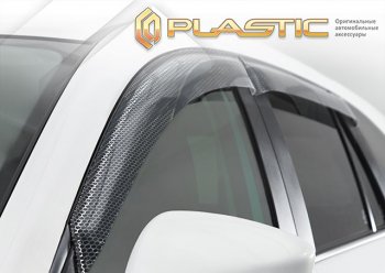 2 299 р. Ветровики дверей CA-Plastic  Toyota Sienta  NCP80 (2003-2015) дорестайлинг, 1-ое пополение 1-ый рестайлинг, 2-ой рестайлинг (Серия Art графит, без хром. молдинга)  с доставкой в г. Королёв. Увеличить фотографию 2